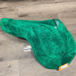 Thick Fitted Fleece Hunter Saddle Pad *gc, clean, hairy, flattened, seams & edges: mnr thin/holey & clumpy