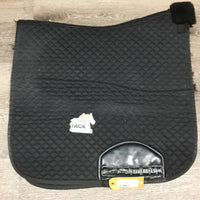 Quilt Fleece Lined Dressage Saddle Pad *gc, cut tabs, mnr dirt, hair, rubs, puckers, fading, threads/frays
