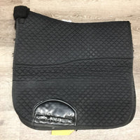 Quilt Fleece Lined Dressage Saddle Pad *gc, cut tabs, mnr dirt, hair, rubs, puckers, fading, threads/frays
