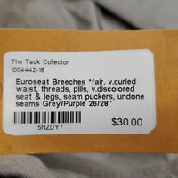 Euroseat Breeches *fair, v.curled waist, threads, pills, v.discolored seat & legs, seam puckers, undone seams
