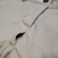 Euroseat Breeches *vgc, undone seam stitching, thread, discolored seat & legs, seam puckers, ?shrunk
