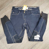 Denim Wuroseat Breeches *gc/fair, seam puckers, faded, pills, rubs, popped seam, seat: rubs & thin
