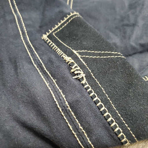 Denim Wuroseat Breeches *gc/fair, seam puckers, faded, pills, rubs, popped seam, seat: rubs & thin