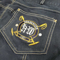Denim Wuroseat Breeches *gc/fair, seam puckers, faded, pills, rubs, popped seam, seat: rubs & thin
