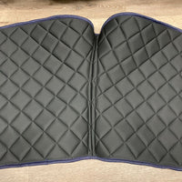 Dressage Saddle Pad, 2x Piping "Unicorns" *new, curled corner