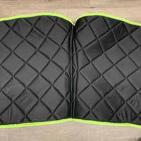 Dressage Saddle Pad, 2x piping, Pr Closed Fleece Lined Boots, velcro "Floral" *new, curled corner
