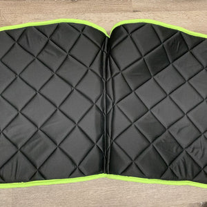 Dressage Saddle Pad, 2x piping, Pr Closed Fleece Lined Boots, velcro "Floral" *new, curled corner