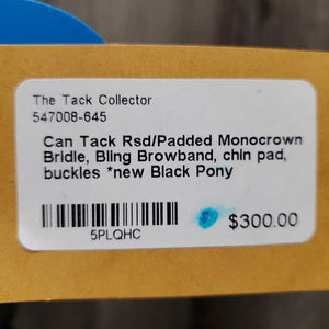 Rsd/Padded Monocrown Bridle, Bling Browband, chin pad, buckles *new