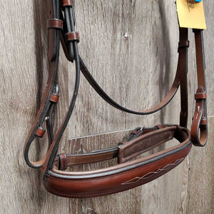 Rsd/Padded Monocrown Bridle, Wide - FS Browband & Noseband, chin pad *new