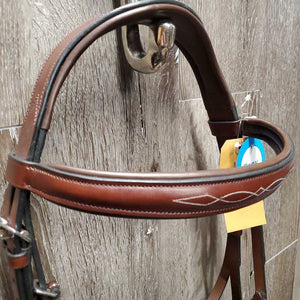 Rsd/Padded Monocrown Bridle, Wide - FS Browband & Noseband, chin pad *new