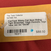 Sticky Full Seat Riding Tight Breeches, Thigh Pockets, tags *new
