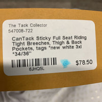 Sticky Full Seat Riding Tight Breeches, Thigh & Back Pockets, tags *new
