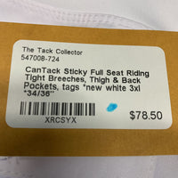 Sticky Full Seat Riding Tight Breeches, Thigh & Back Pockets, tags *new
