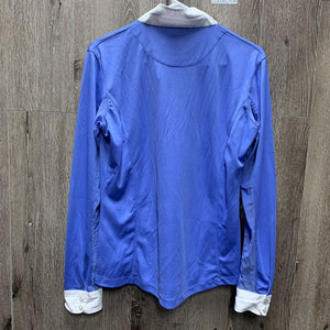 LS Show Sun Shirt, 1/4 Snap Up, attached snap collar, mesh sleeves *xc, mnr puckers & snags