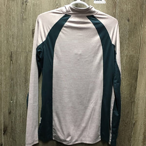 LS Sun Shirt, Mesh sides & sleeves, 1/3 Zip Up *xc, seam puckers