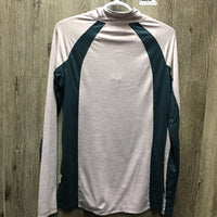 LS Sun Shirt, Mesh sides & sleeves, 1/3 Zip Up *xc, seam puckers
