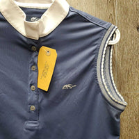 SL Show Shirt, 1/4 button up, attached snap collar *gc, stains, pit stains
