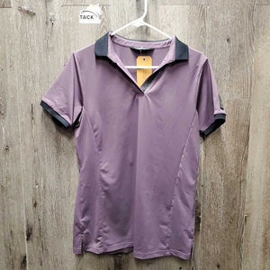 SS V Neck Polo Shirt *vgc, stains, mnr pulled pit seam