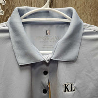 SS Polo Shirt, 1/3 button up *xc, stains
