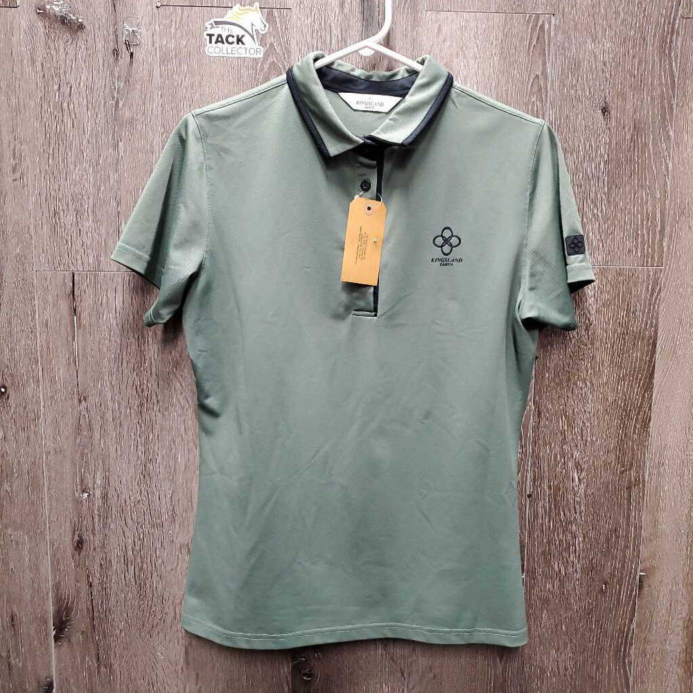 SS Polo Shirt, 1/3 button up *vgc, stains, pulled pit seams