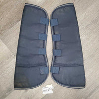 Front & Hind Shipping Boots, Light Fleece Lining *gc, dirt, rubs, frayed edges, stains, older, scrapes
