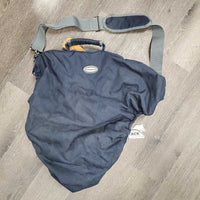 Nylon & Fleece Jump Saddle Cover - Carry Bag, Shoulder Strap *gc, dirty/dusty, hair, faded, older
