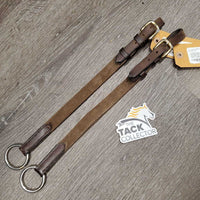 2 Piece Hvy Leather & Elastic Running Martingale Attachment, buckles *gc, older, creases, threads, stiff, v.scraped, v.dirty
