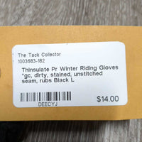 Pr Winter Riding Gloves *gc, dirty, stained, unstitched seam, rubs
