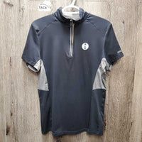 SS Show Sun Shirt, 1/2 zip up, mesh sides & sleeve *xc, mnr threads & seam puckers
