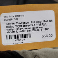 Full Seat Pull On Riding Tight Breeches *fair/gc, v.pilly, dingy, seam puckers, shrunk?, older
