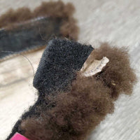 Sheepskin Breastplate chest Cover, velcro *gc/fair, undone stiching - loose threads, dirty, inner stains, clumpy, discolored spots
