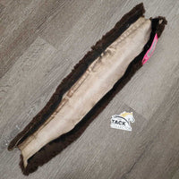 Sheepskin Breastplate chest Cover, velcro *gc/fair, undone stiching - loose threads, dirty, inner stains, clumpy, discolored spots
