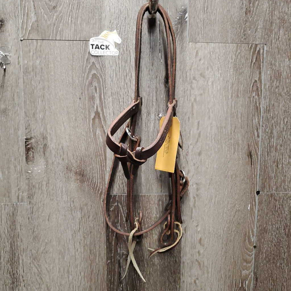 Narrow Leather Headstall, laces *vgc, mnr dirt, scraped edges, v.small throatlatch holes