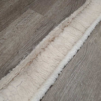 Nylon Web Girth, Fleece Lined, 2x els, D Ring *gc, clean, stains, clumpy, edges: rubs & thin , stretched elastic
