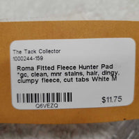 Fitted Fleece Hunter Pad *gc, clean, mnr stains, hair, dingy, clumpy fleece, cut tabs
