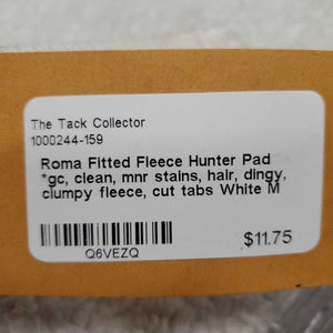 Fitted Fleece Hunter Pad *gc, clean, mnr stains, hair, dingy, clumpy fleece, cut tabs