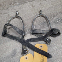 Pr Fine Vertical Roller Ball Spurs, Braided Nylon Straps *gc, mnr scuffs & dirt Straps: dirty, frayed, rubs
