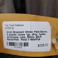 Winter Field Boots, 2 plastic forms *gc, dirty, faded, scratches, rubs, Sticky Zip:R
