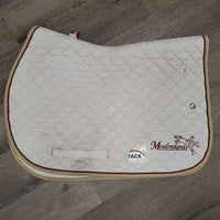 Quilt Jumper Profile Pad, embroidered, 1x piping *gc, mnr dirt, stains, hair, dingy, rubbed edges
