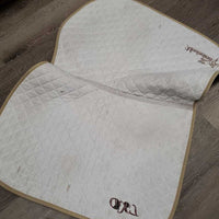 Quilt Jumper Profile Pad, embroidered, 1x piping *gc, mnr dirt, stains, hair, dingy, rubbed edges
