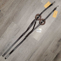 Pr Leather Donut Side Reins *gc, dirty, xholes, scraped edges, creases
