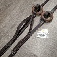 Pr Leather Donut Side Reins *gc, dirty, xholes, scraped edges, creases
