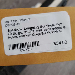 Lungeing Surcingle *NO Girth, gc, stains, mnr bent edges & holes, marker