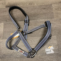 Padded Nylon Halter, ad, snap *vgc, mnr edge rubs, dirt, discolored & stains, frayed holes
