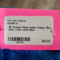 16" Crown Piece Halter Fuzzy *like new, v.mnr stain
