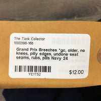 Breeches *gc, older, no knees, pilly edges, undone seat seams, rubs, pills
