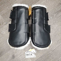 Pr Closed Boots, velcro, Fleece *gc, clean, mnr clumpy, rubs, stains & hairy velcro
