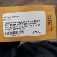 Show Rain Sheet NOT FOR TURNOUT, stirrup slots, bag, tail, *xc, v. wpf
