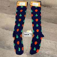 Pr Nylon Tall Socks "Pears & Apples" *like new
