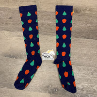 Pr Nylon Tall Socks "Pears & Apples" *like new